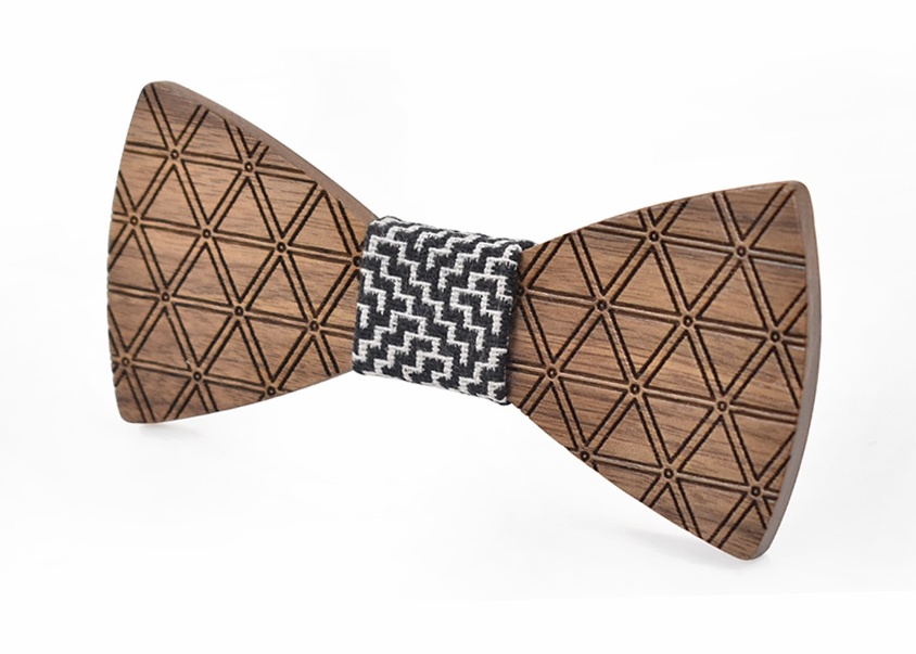 Dřevěný pánský motýlek Triangle Mozaika 