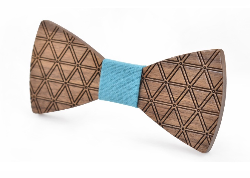 Dřevěný pánský motýlek Triangle Modrásek 