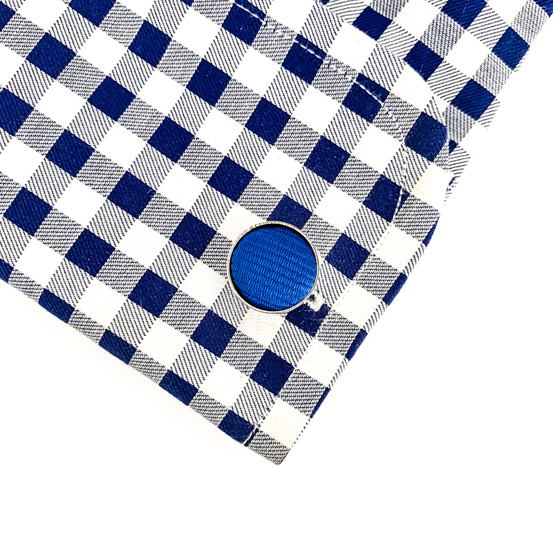 Modrý set - kapesník + manžetové knoflíčky Stripe