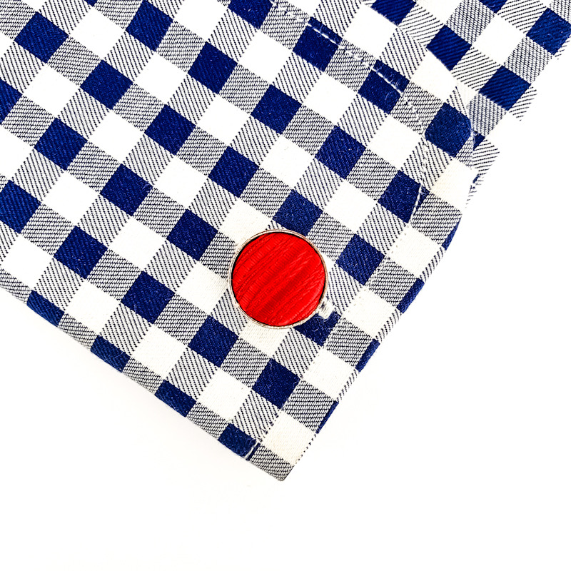 Červený set - kapesník + manžetové knoflíčky Stripe