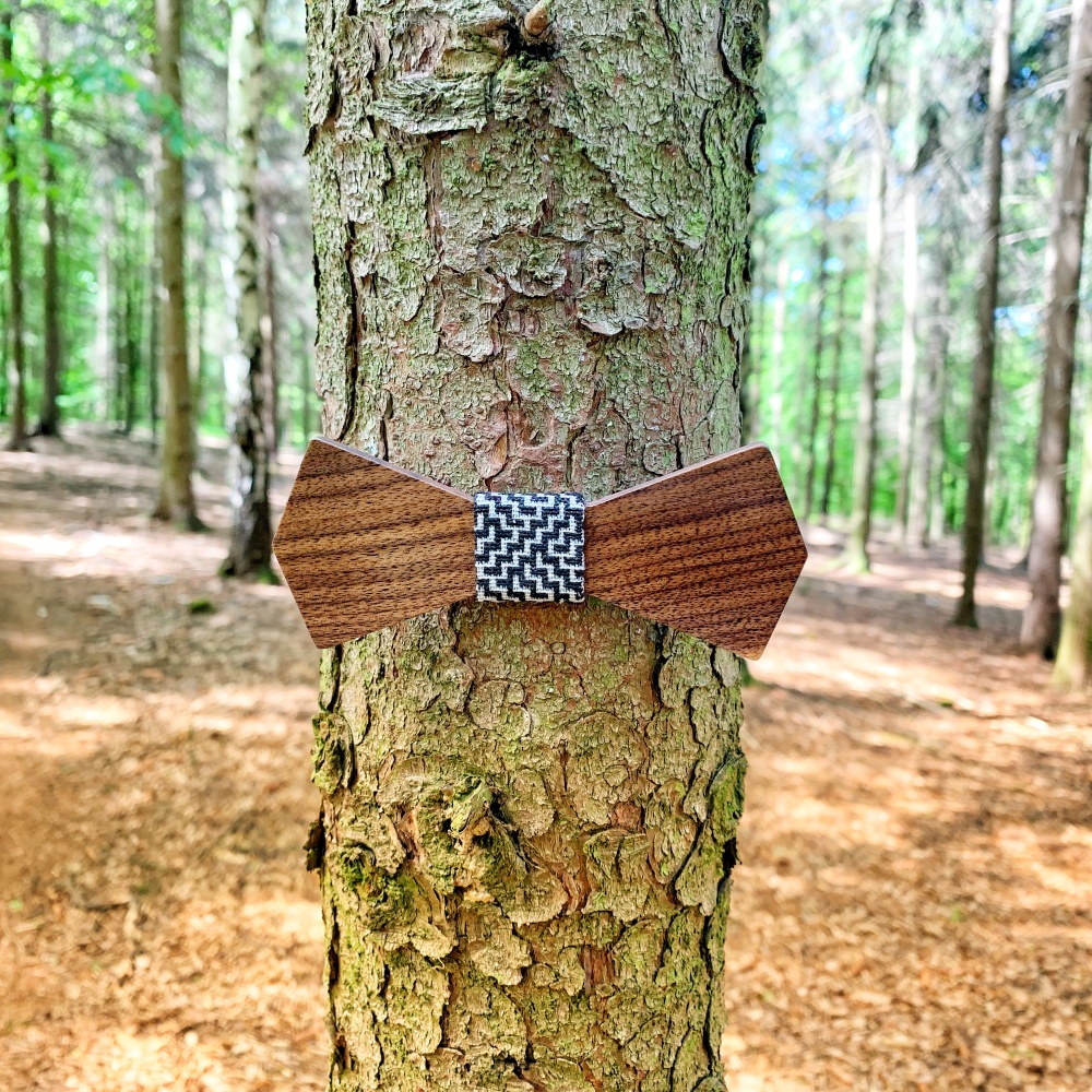 Dřevěný pánský motýlek Slim Mozaika I. 