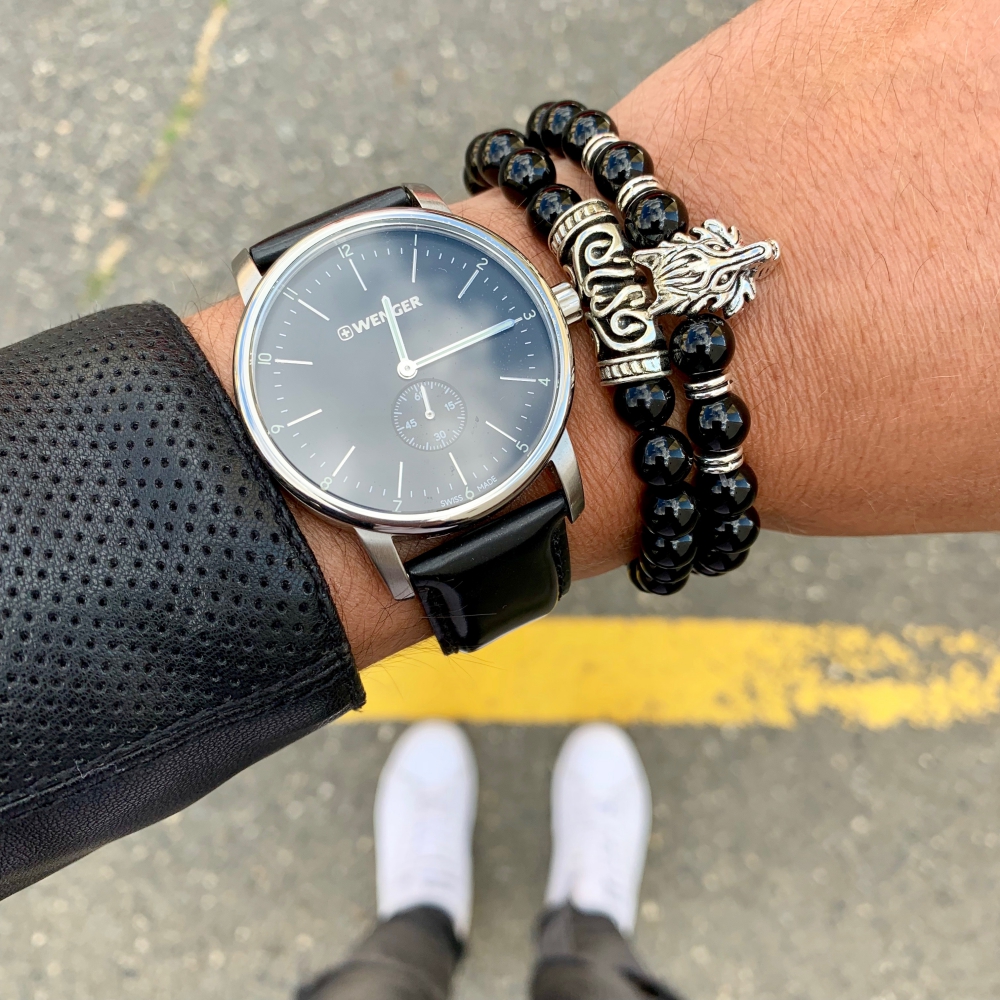 Černý set náramek Vlk