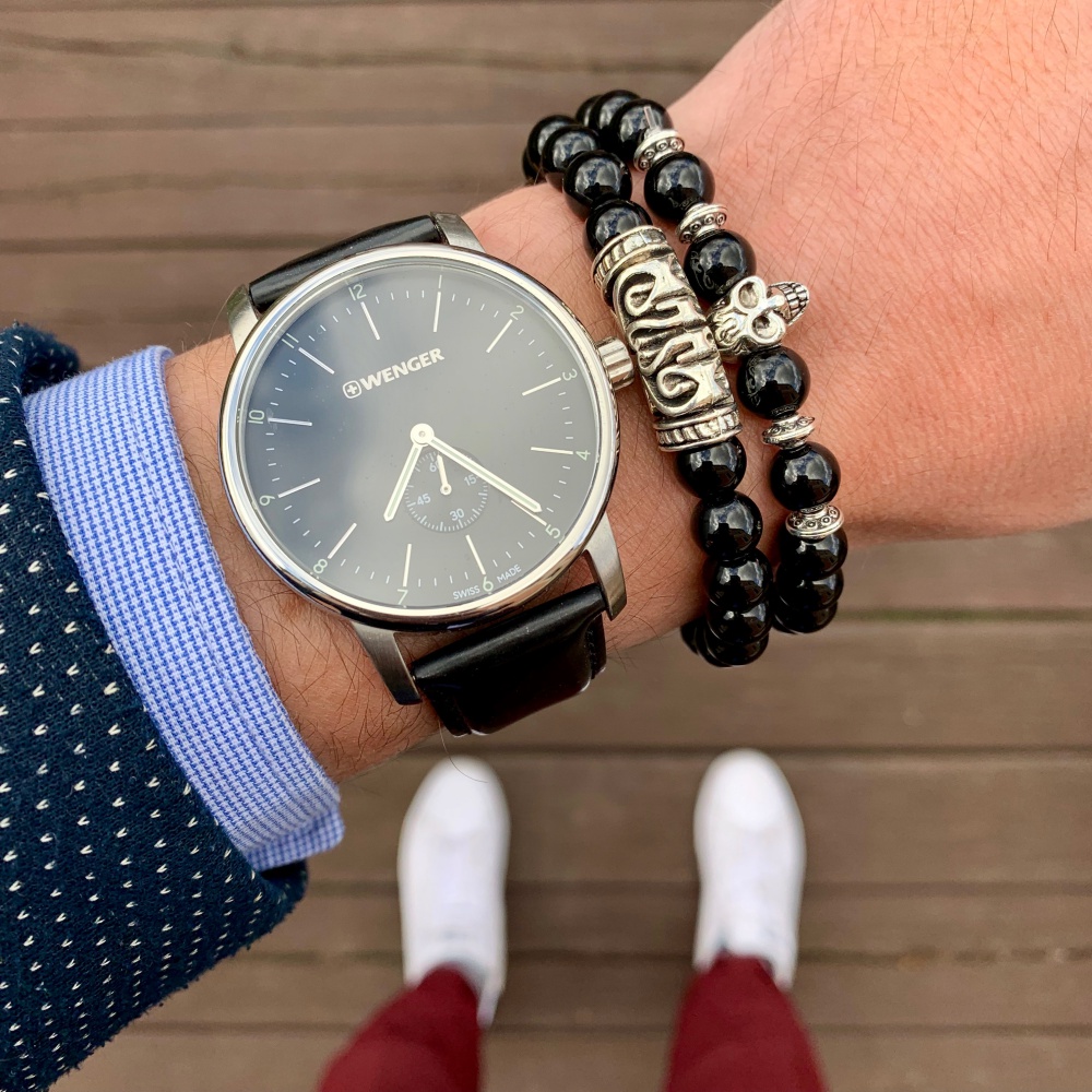 Černý set náramek Lebka 