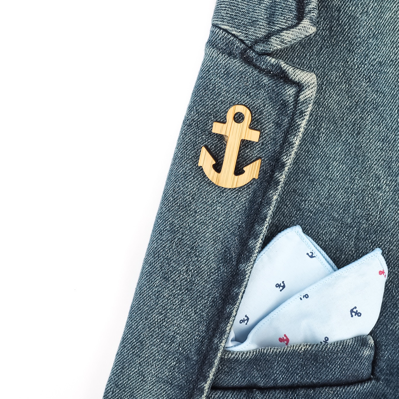 Dřevěná brož Kotva 