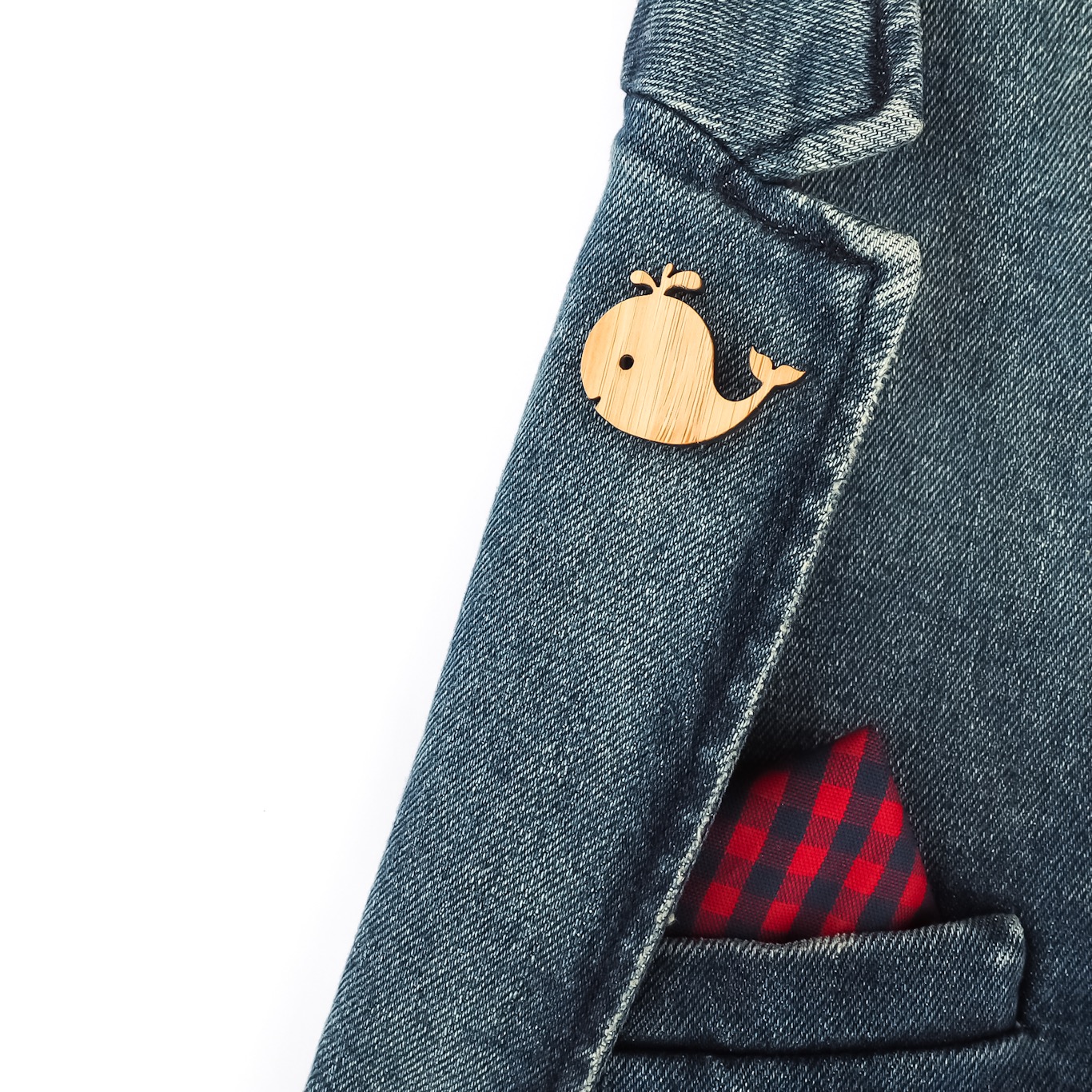 Dřevěná brož Velryba 