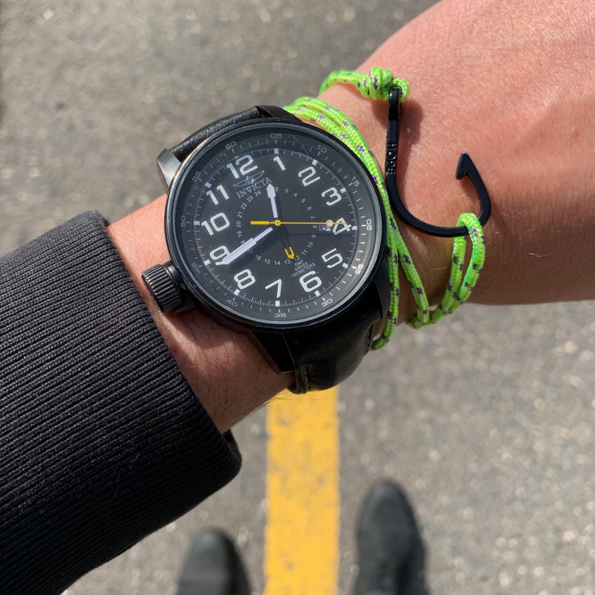 Zeleno - fialový náramek Háček 