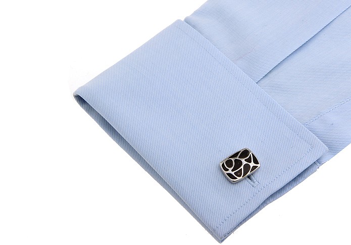 Manžetové knoflíčky Fashion Smalt - černé