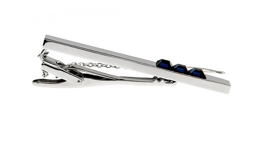 Spona na kravatu Krystaly modré 
