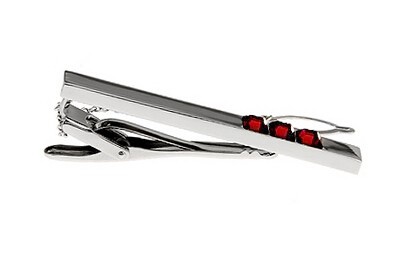 Spona na kravatu Krystaly vínové 