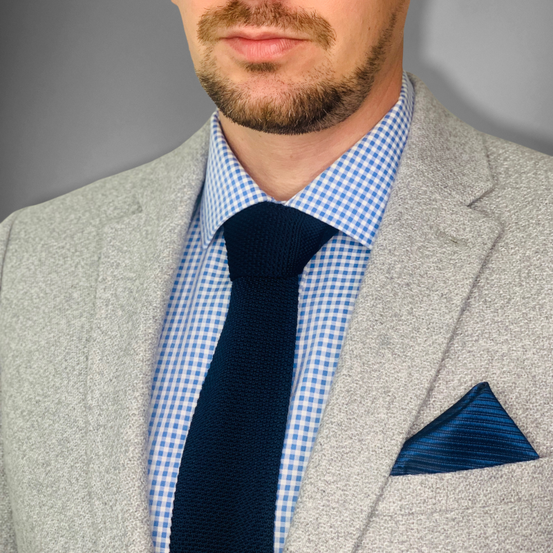 Modro - černý kapesník Stripe 