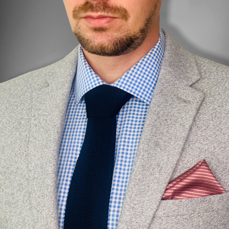 Růžovo - černý kapesník Stripe 