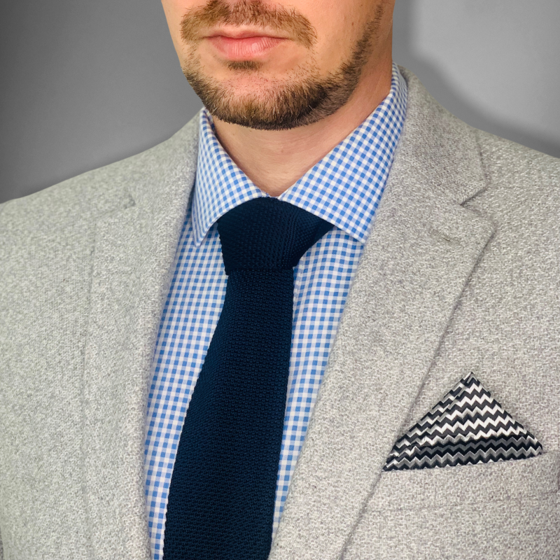 Stříbrno - černý kapesník Wave 