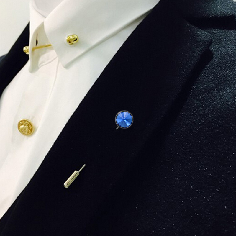 Brož Krystal - modrý 