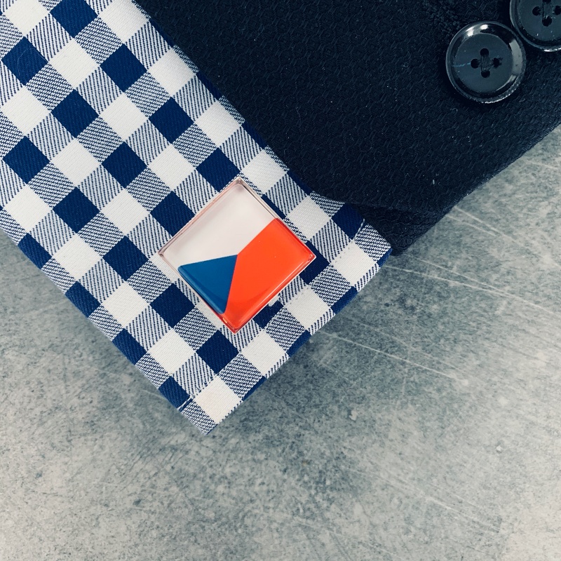 Manžetové knoflíčky Vlajka Česká republika čtverec 