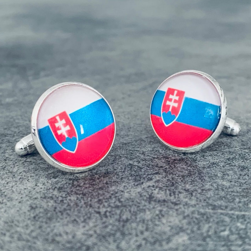 Manžetové knoflíčky Vlajka Slovenská republika - stříbrné 