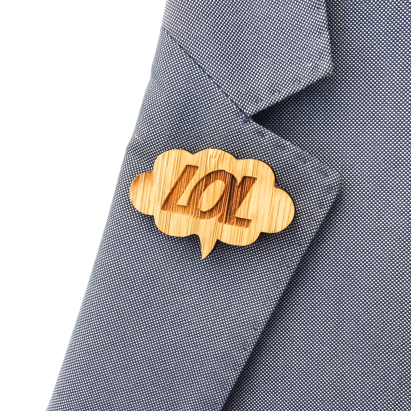 Dřevěná brož LOL