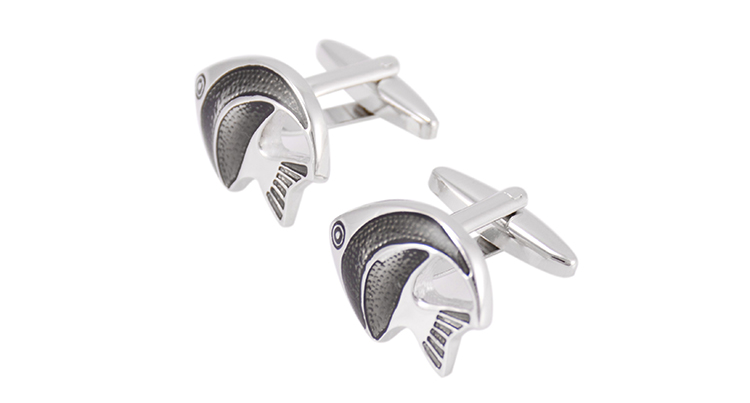 Manžetové knoflíčky Tropické ryby černé  