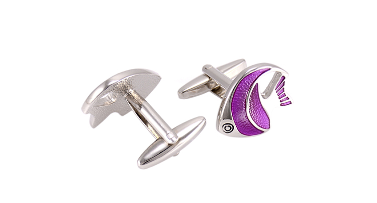 Manžetové knoflíčky Tropické ryby fialové 