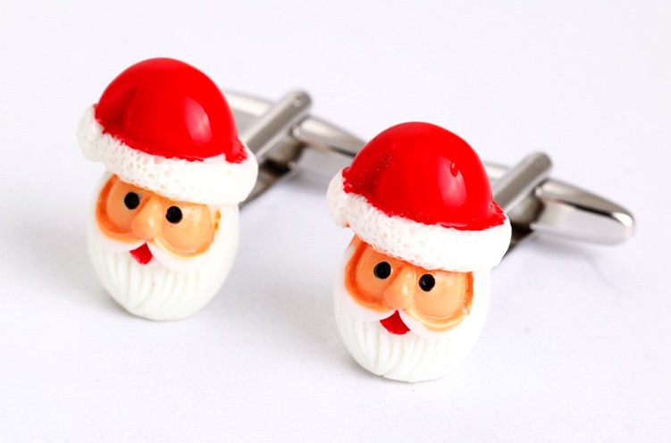 Manžetové knoflíčky Santa Claus hlava  