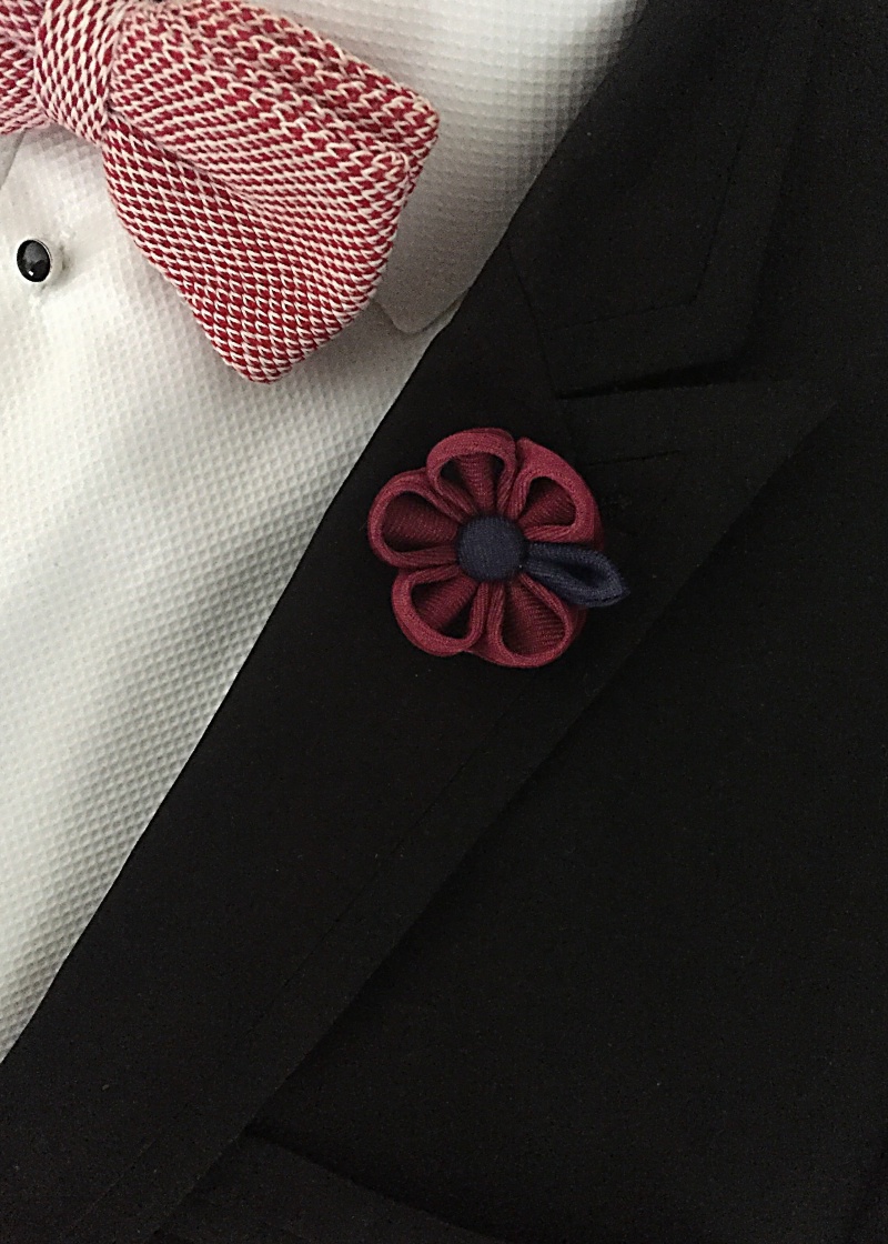 Rudo - modrá brož Flower Arrow