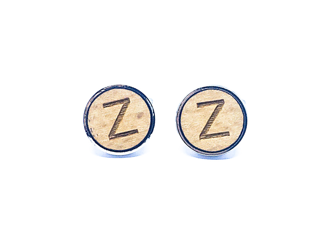 Dřevěný manžetový knoflíček Iniciál Z