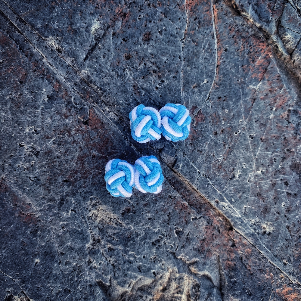 LMK Manžetové knoflíčky Ball - modrobílé I.