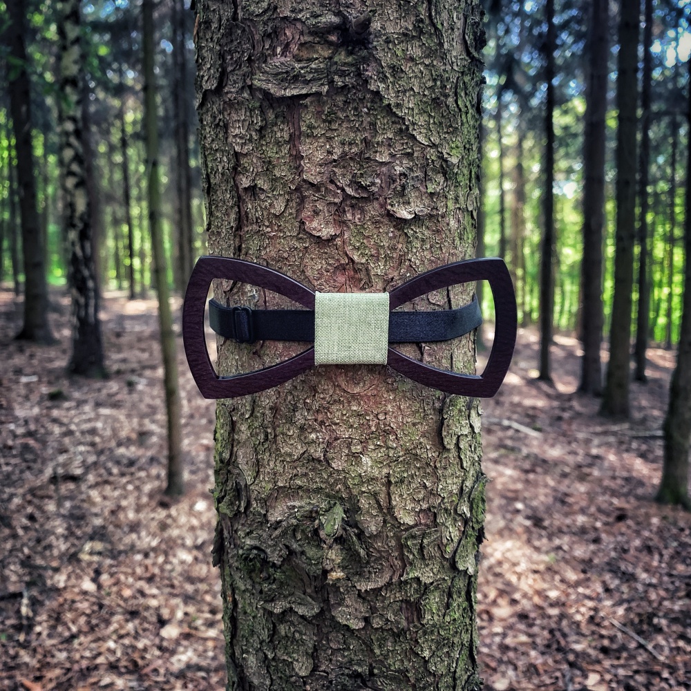 Dřevěný pánský motýlek Mahoosive Vrtule - zelená II.