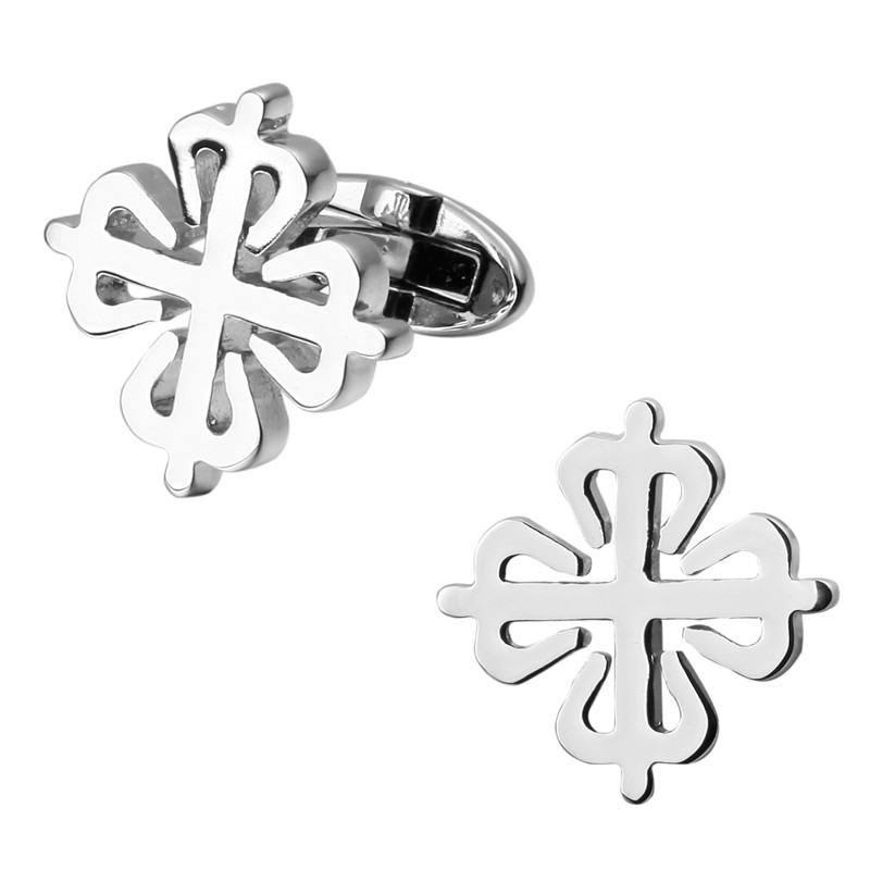 Manžetové knoflíčky French Emblém stříbrný 