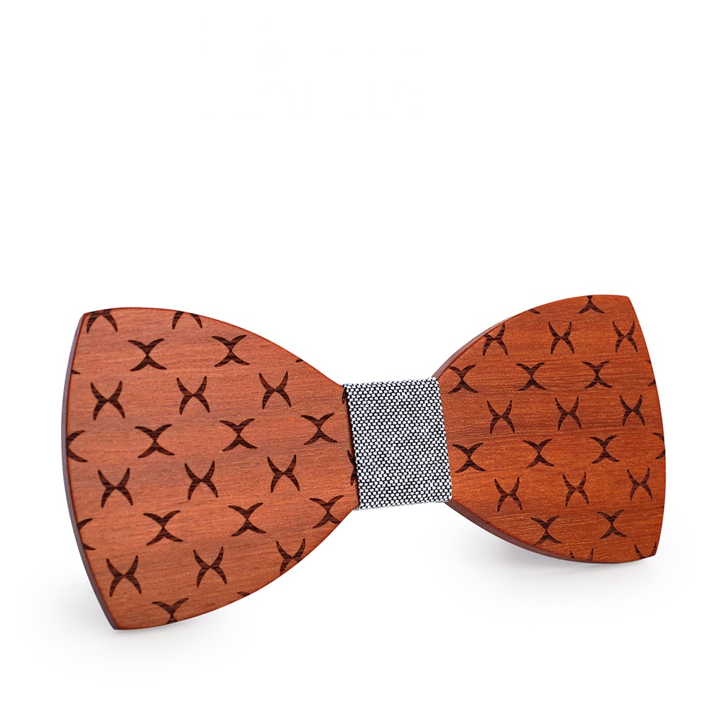 Dřevěný pánský motýlek Mahoosive Spider - černobílý