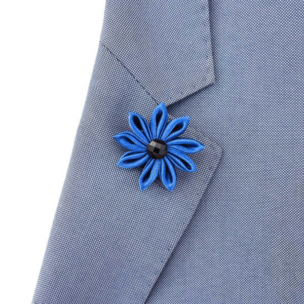 Modrá brož Flower Black