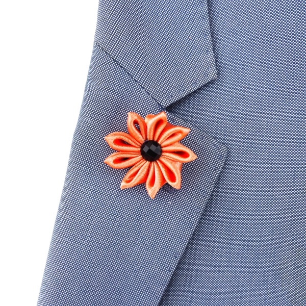 Oranžová brož Flower Black