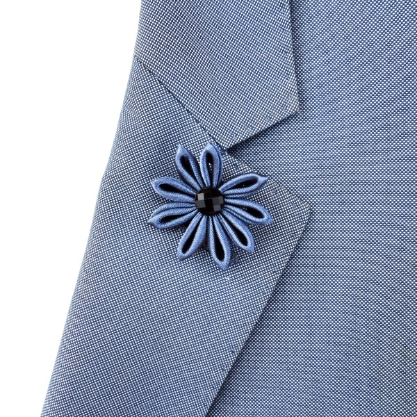 Šedo - modrá brož Flower Black