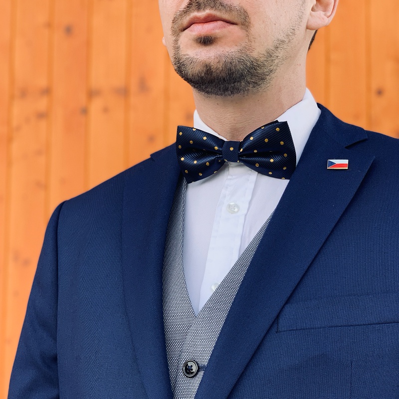 Modrý motýlek Gold dot 