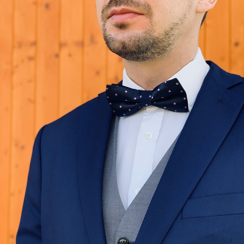 Modrý motýlek Pink dot 