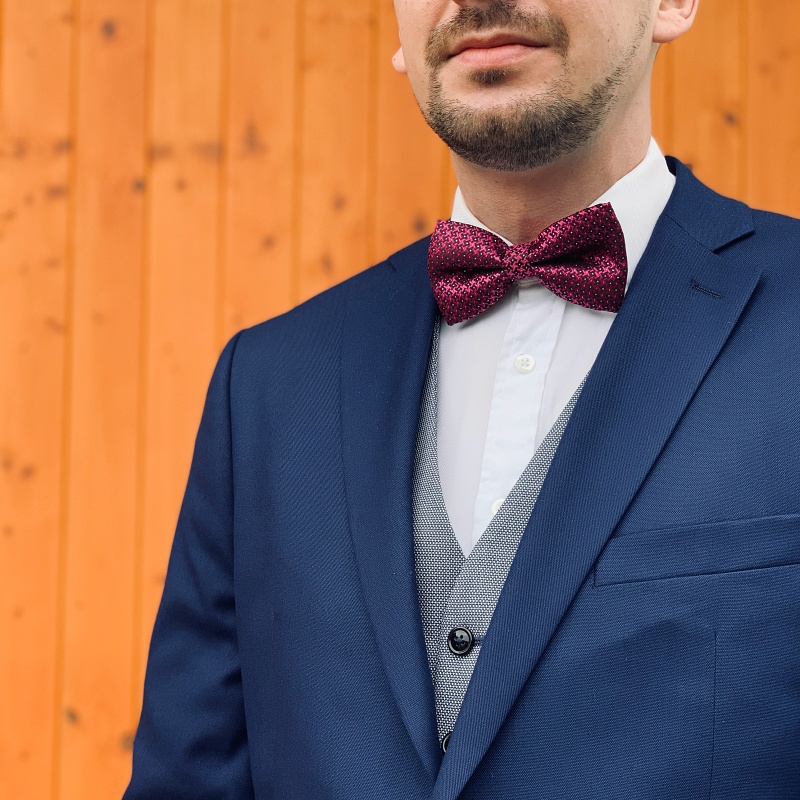 Motýlek Houndstooth - růžový 