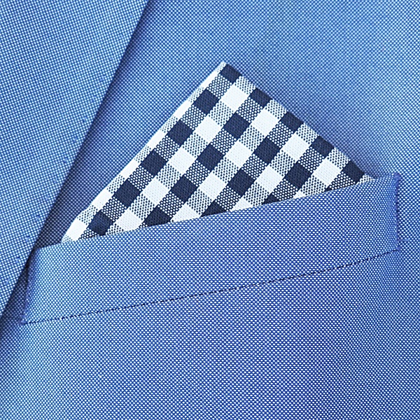 Modro - bílý kapesník do saka Kostky 