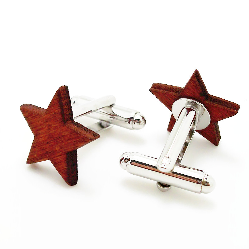 Dřevěné manžetové knoflíčky Hvězda 