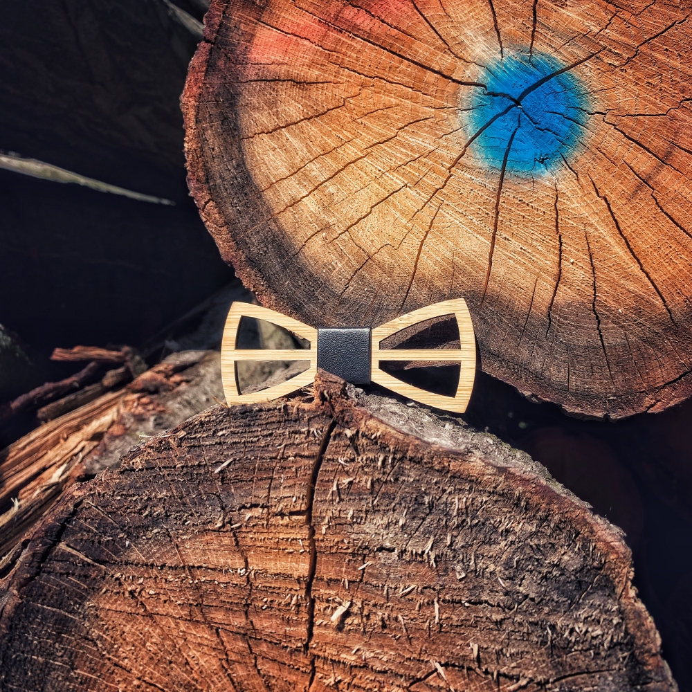 Chlapecký dřevěný motýlek Vrtule II. Leather