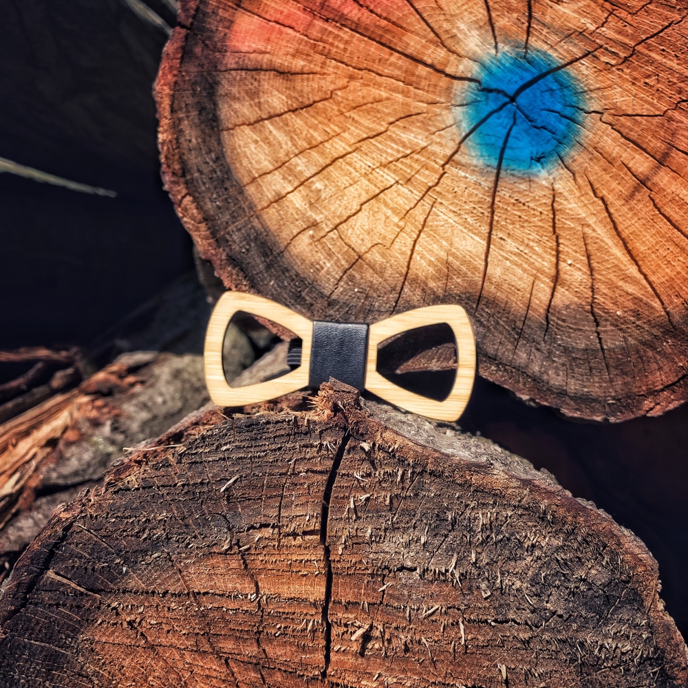 Chlapecký dřevěný motýlek Vrtule III. Leather