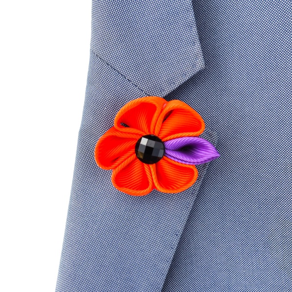 Oranžovo - fialová brož Arrow Color