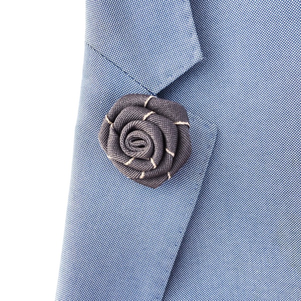 Šedá brož Květina stripe 