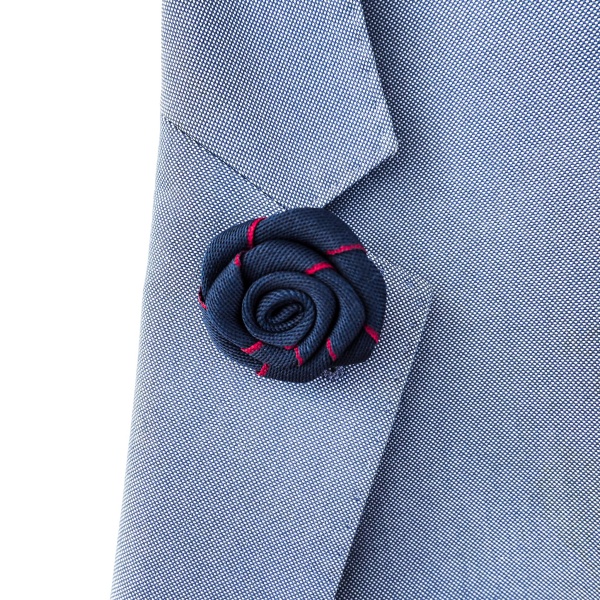 Modrá brož Květina stripe 