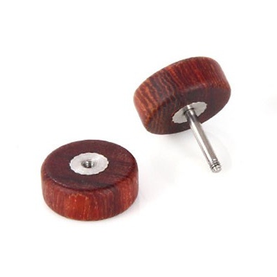 Hnědá náušnice Wood 