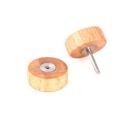 Béžová náušnice Wood 