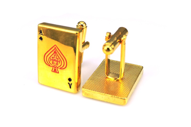 Manžetové knoflíčky zlaté Pikové eso 