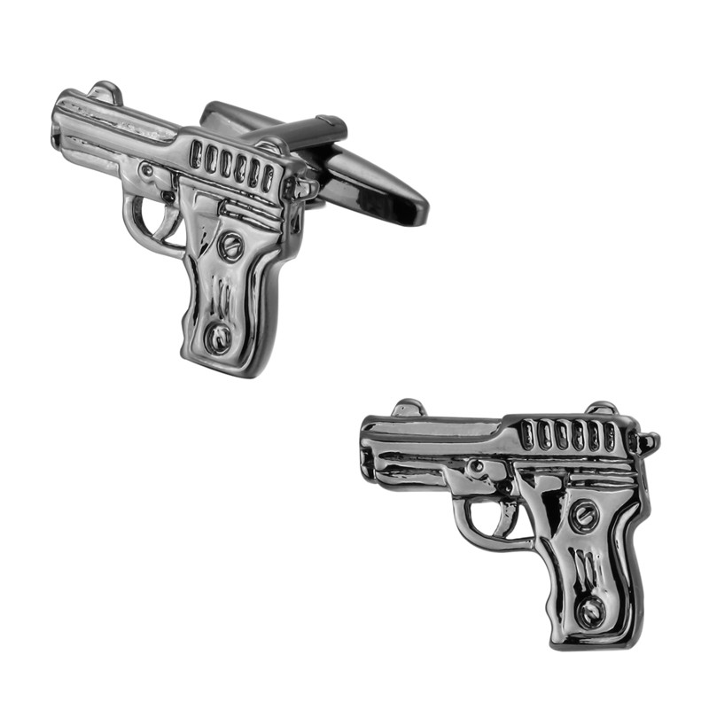 Manžetové knoflíčky Pistole 9 MM - šedá 