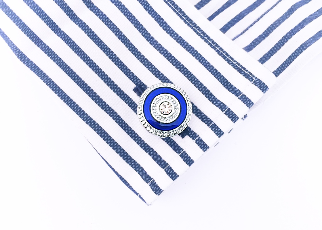 Manžetové knoflíčky Blue round krystal 