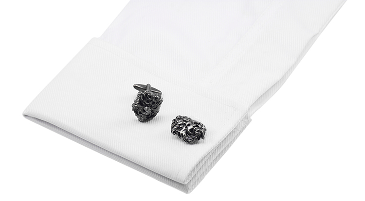 Manžetové knoflíčky Opičí král - šedý