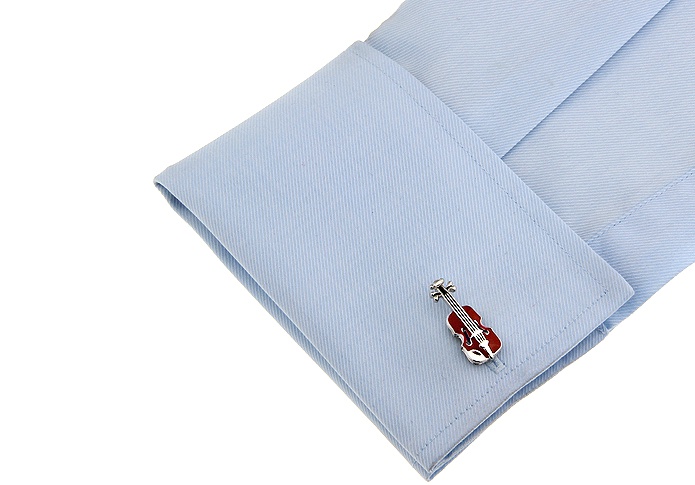 Manžetové knoflíčky Housle Stradivárky červené 