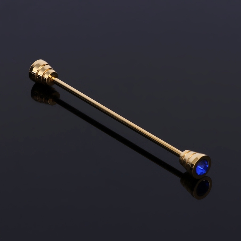 Zlatá jehlice do límce Válec krystal 